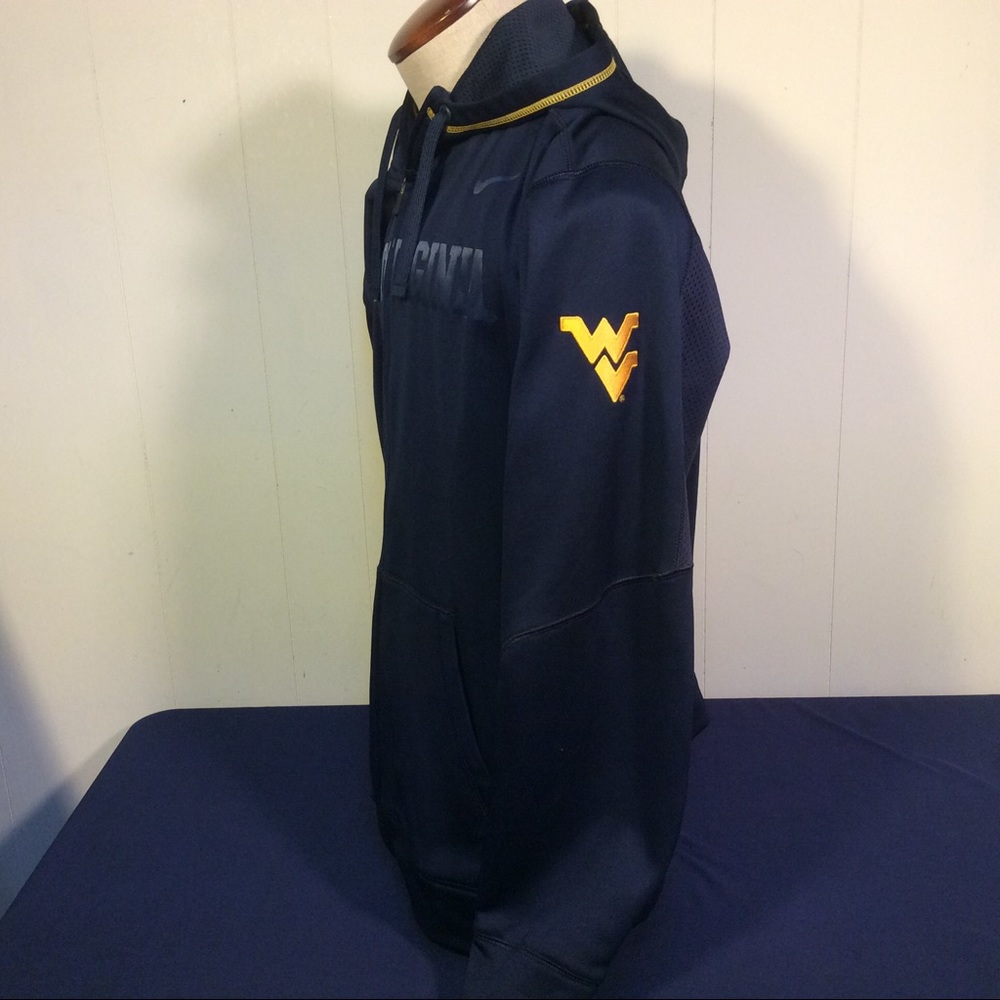 West Virginia Mountaineers Mens zip up Hoodie Size XL Nike Therma Fit - Picture 5 of 9